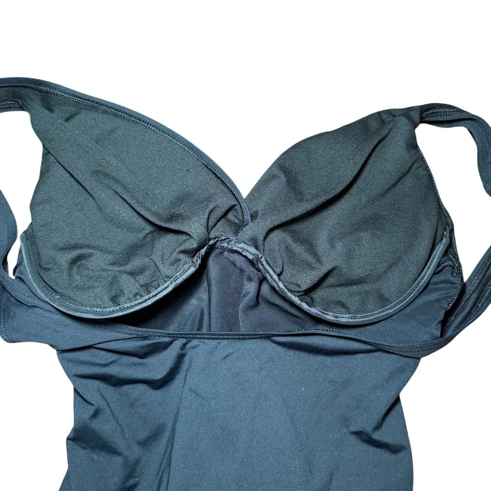 Lauren Ralph Lauren Black One Piece Swimsuit Women Ruched V Neck US‎ 10